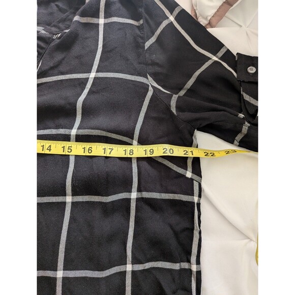 Talbots Blouse Top Shirt Women's L Black White Squares Pullover Plaid Normcorp - Picture 11 of 12